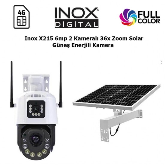 Inox X215 6mp 2 Kameralı 36x Zoom Solar Güneş Enerjili Kamera inox-x215-6mp-2-kamerali-36x-zoom-solar-gunes-enerjili-kamera